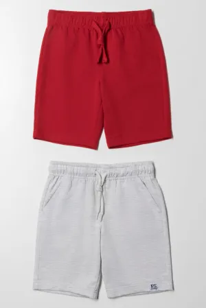 2 Pack Shorts Grey And Red