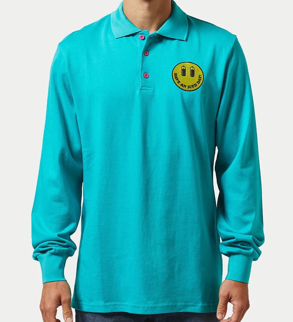 AriZona Turquoise Long Sleeve Polo