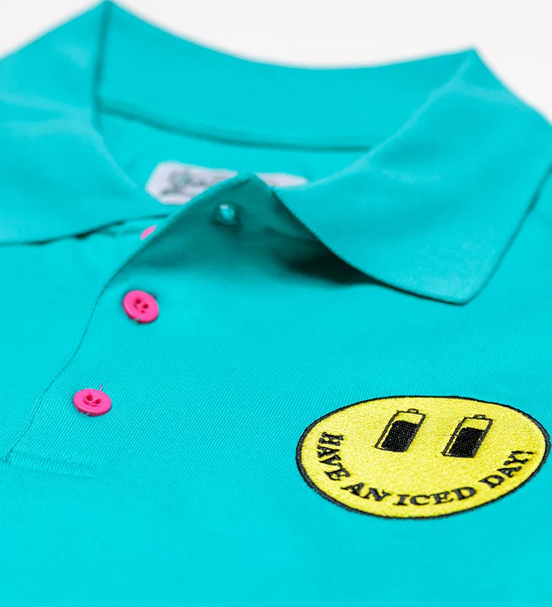 AriZona Turquoise Long Sleeve Polo