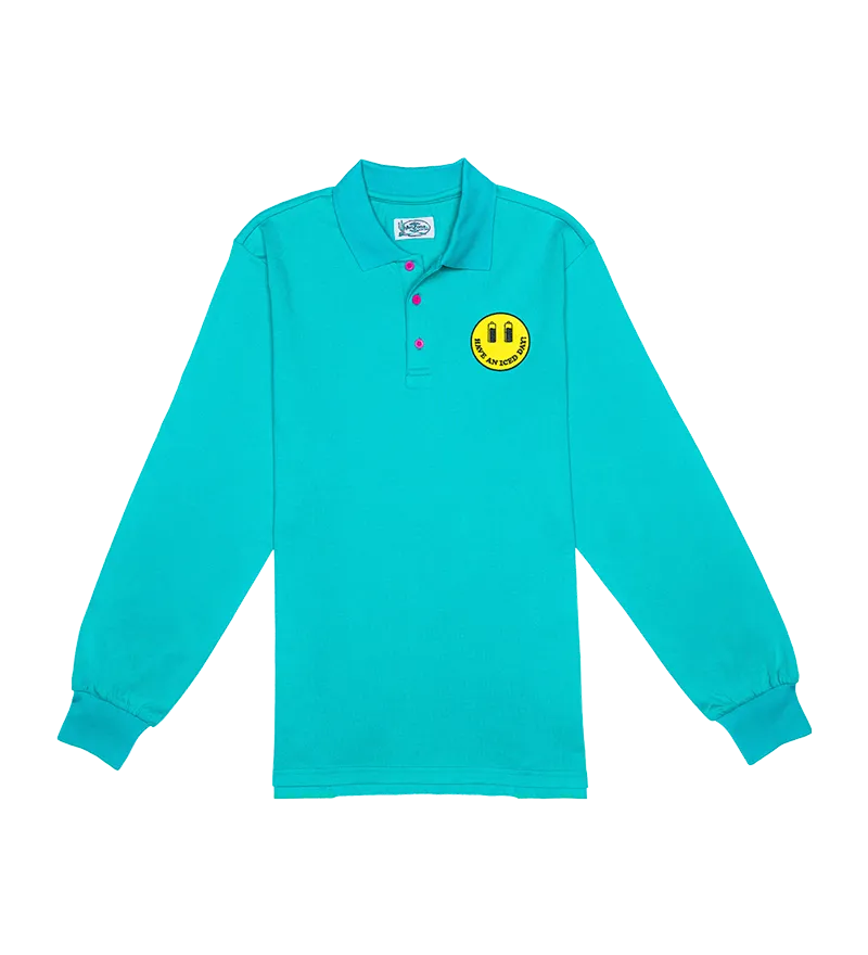 AriZona Turquoise Long Sleeve Polo