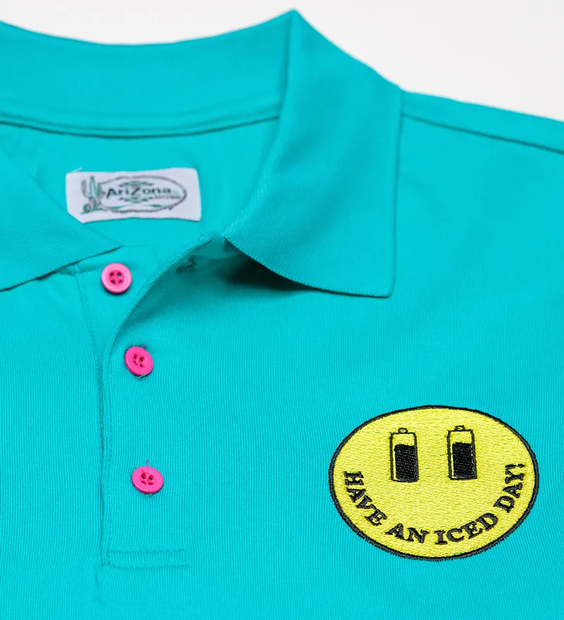 AriZona Turquoise Long Sleeve Polo