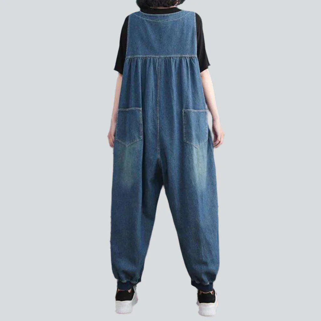 Baggy ripped women denim dungaree