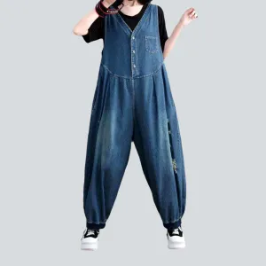 Baggy ripped women denim dungaree