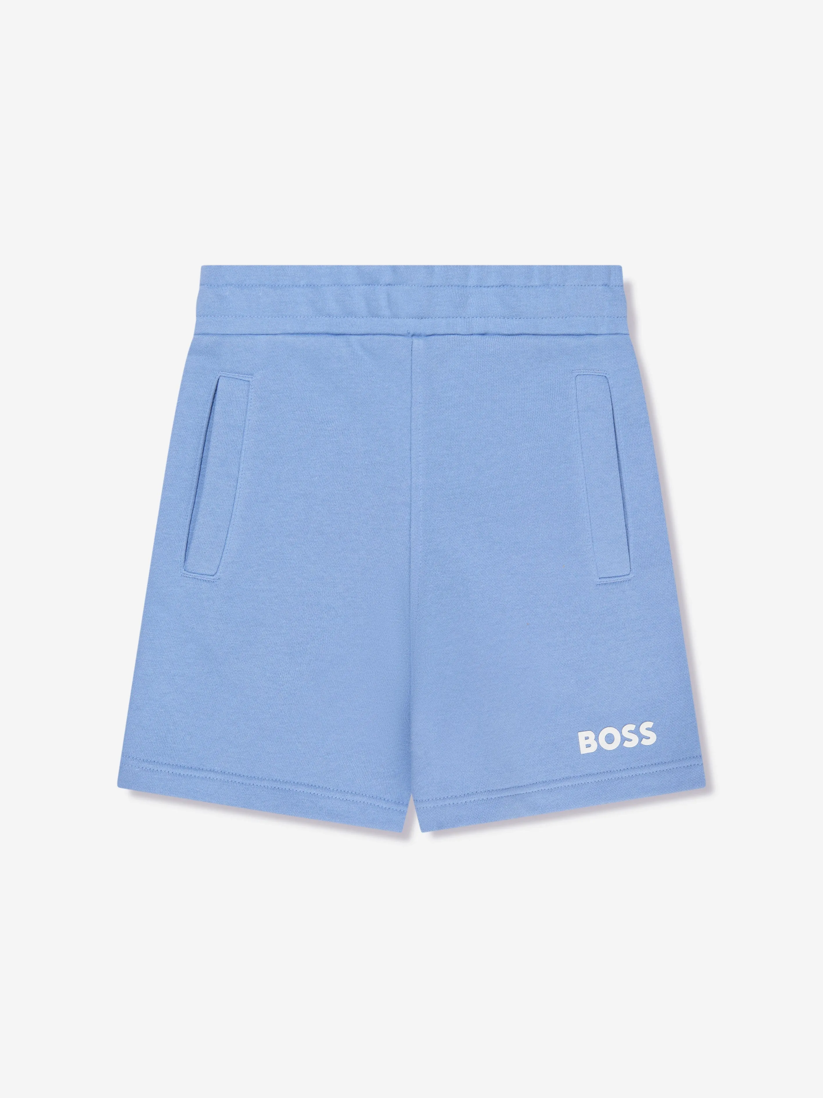 BOSS Boys Logo Sweat Shorts In Blue