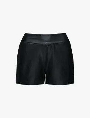 Commando Faux Leather Relaxed Short in Black