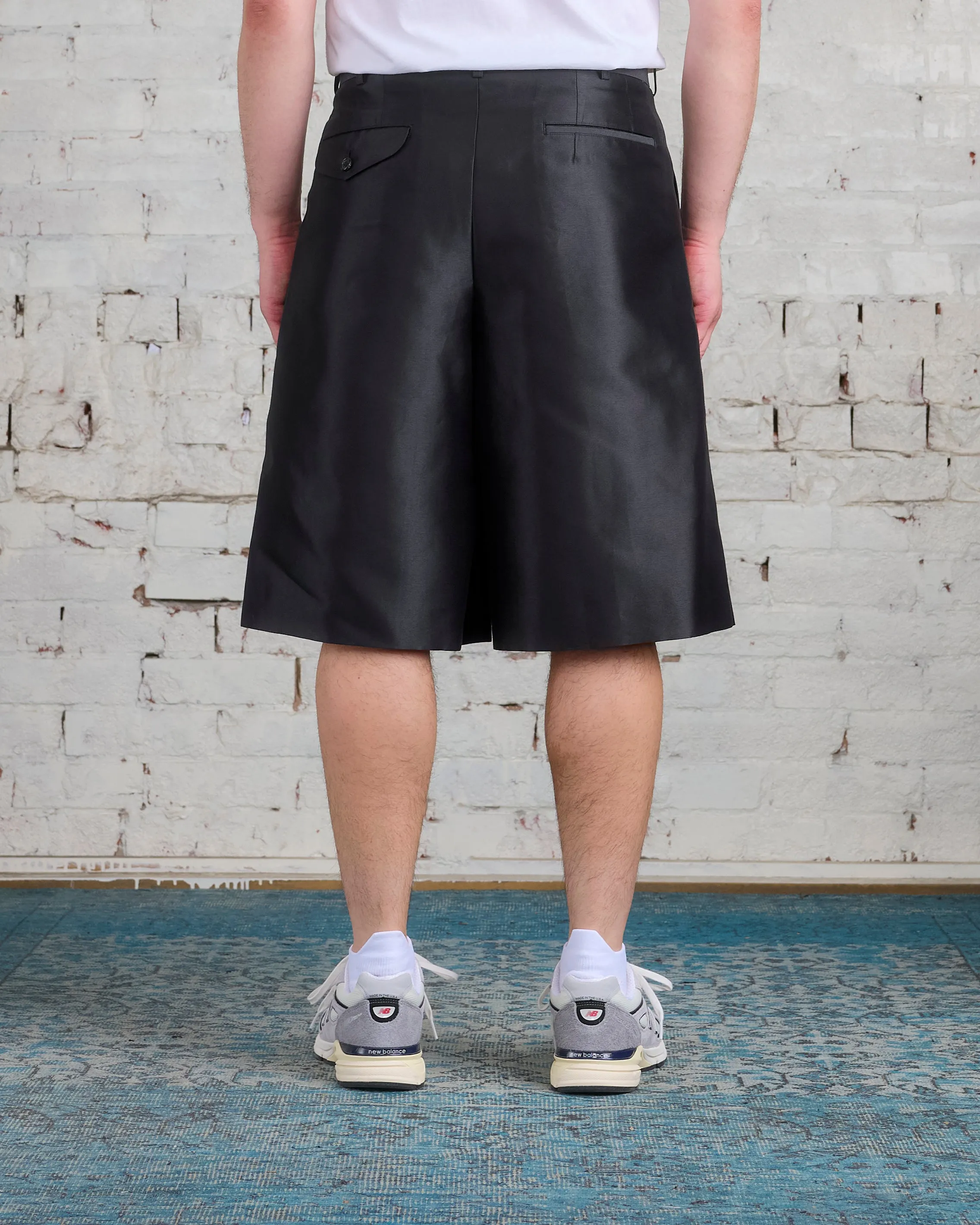 COMME des GARÇONS HOMME Plus Silk Blend Shantung Short Black