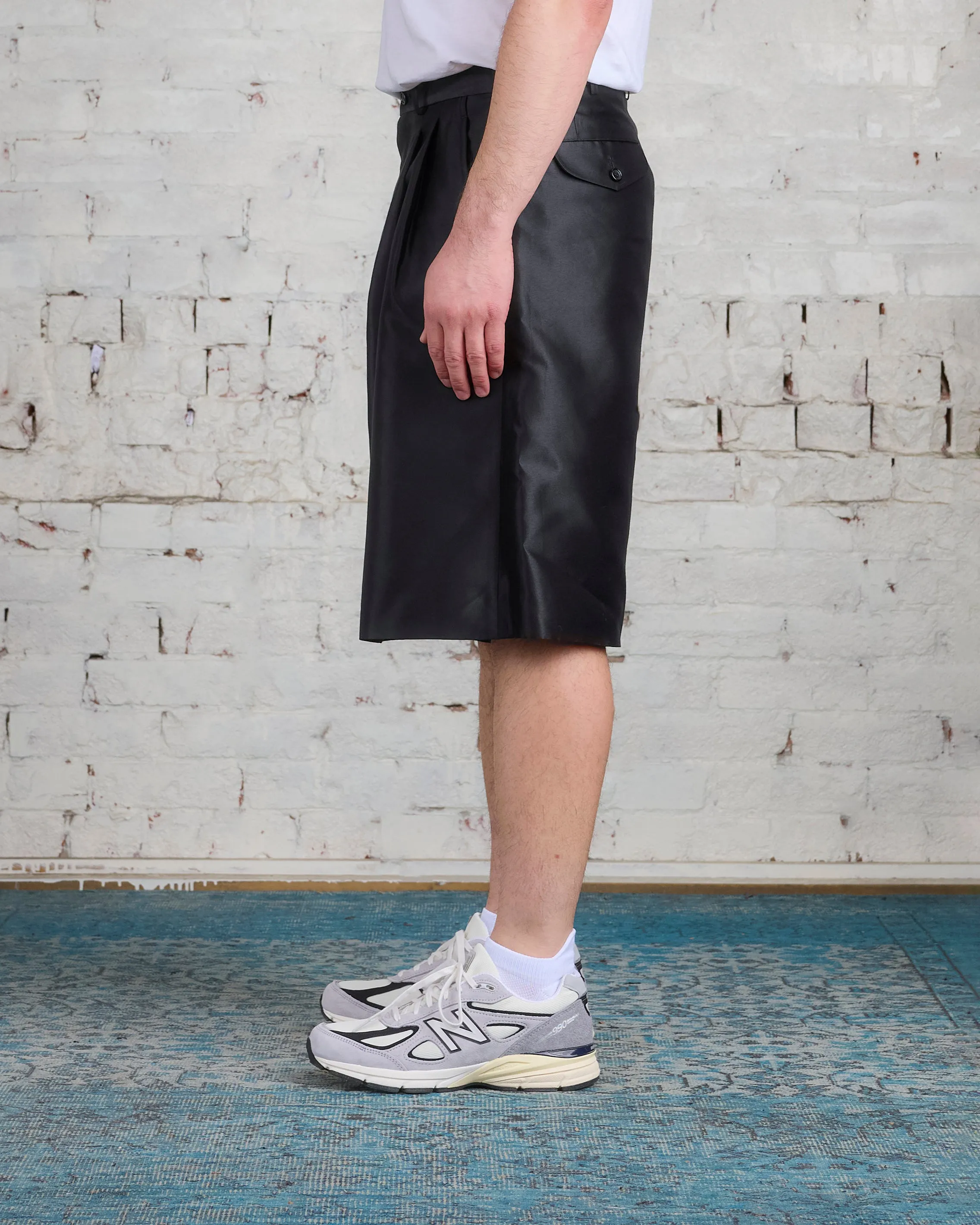 COMME des GARÇONS HOMME Plus Silk Blend Shantung Short Black