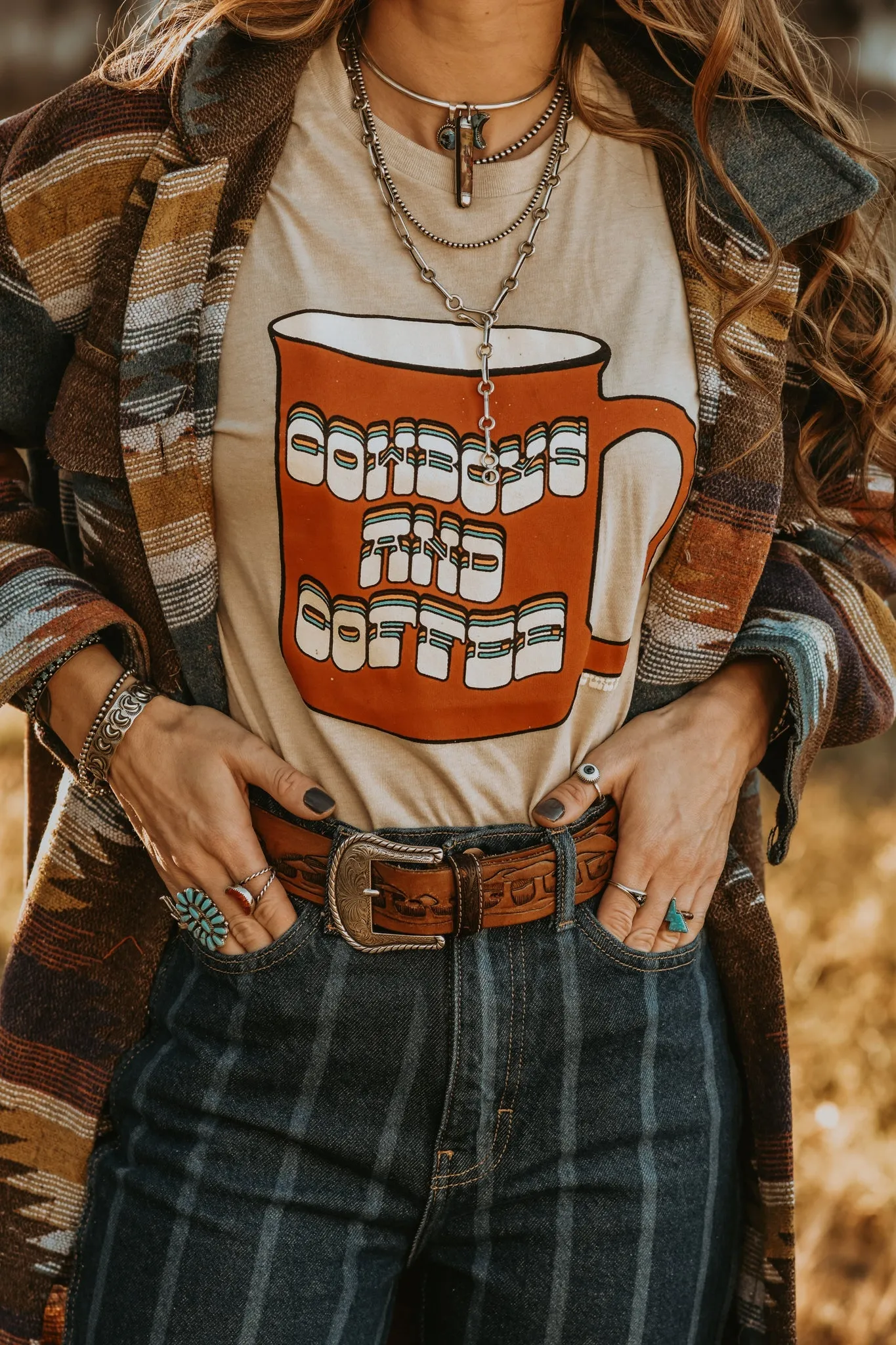 Cowboys and Coffee Cup Graphic Tee