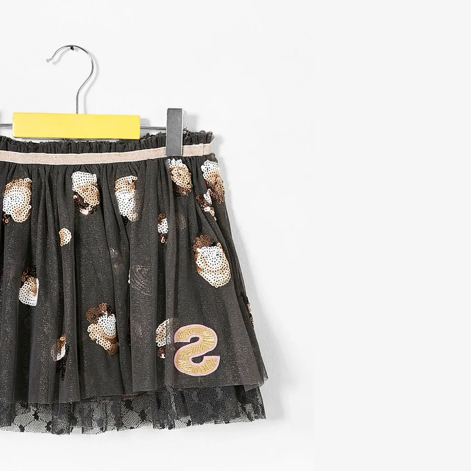 Desigual Kidswear Embellish Black Tulle Skirt