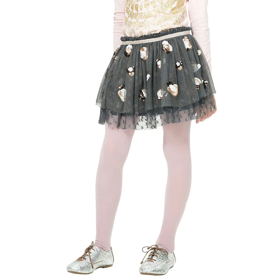 Desigual Kidswear Embellish Black Tulle Skirt