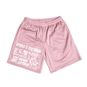 Doodles Mesh Shorts - Dusty Rose