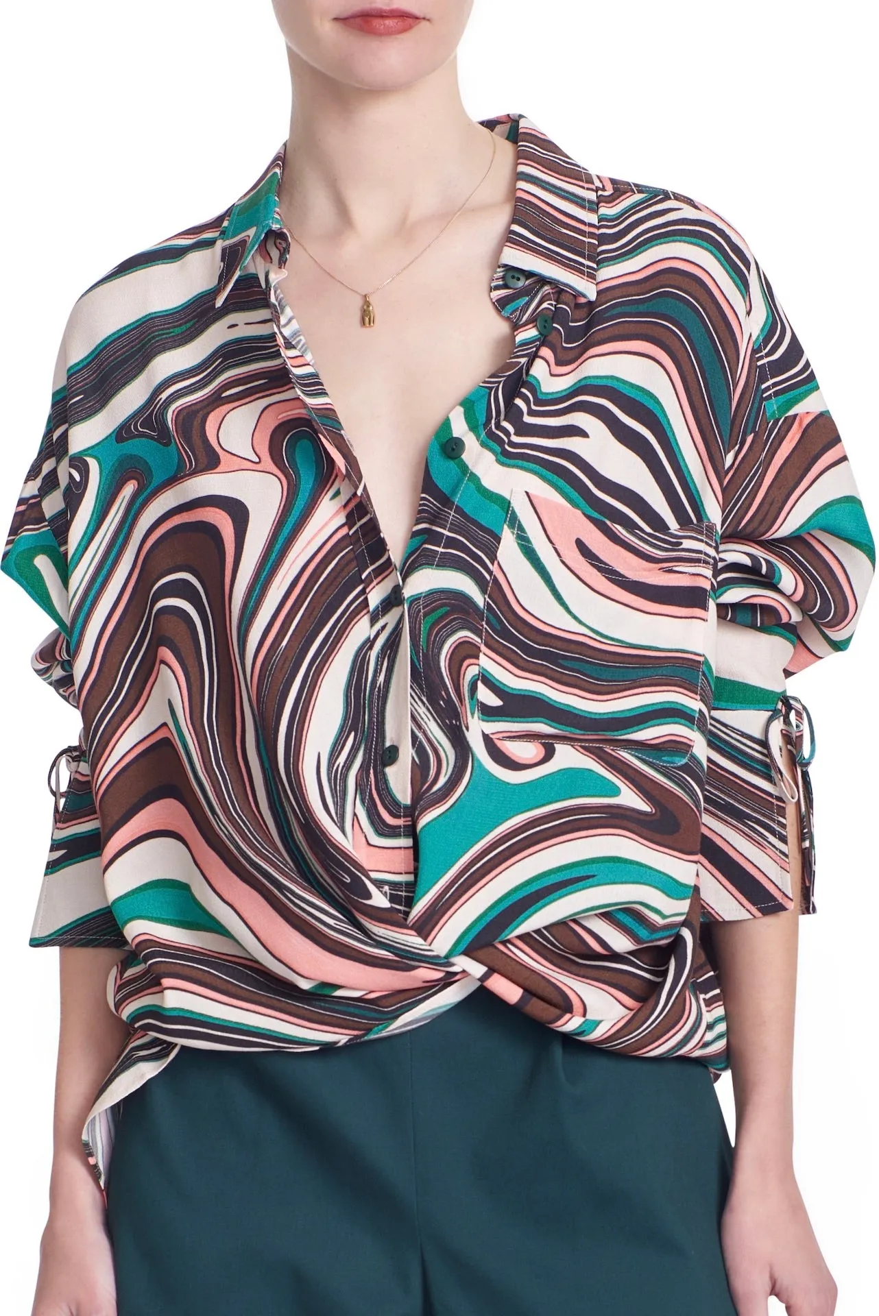 ELLISON BUTTON DOWN SHIRT- Oil Slick- SUSTAINABLE