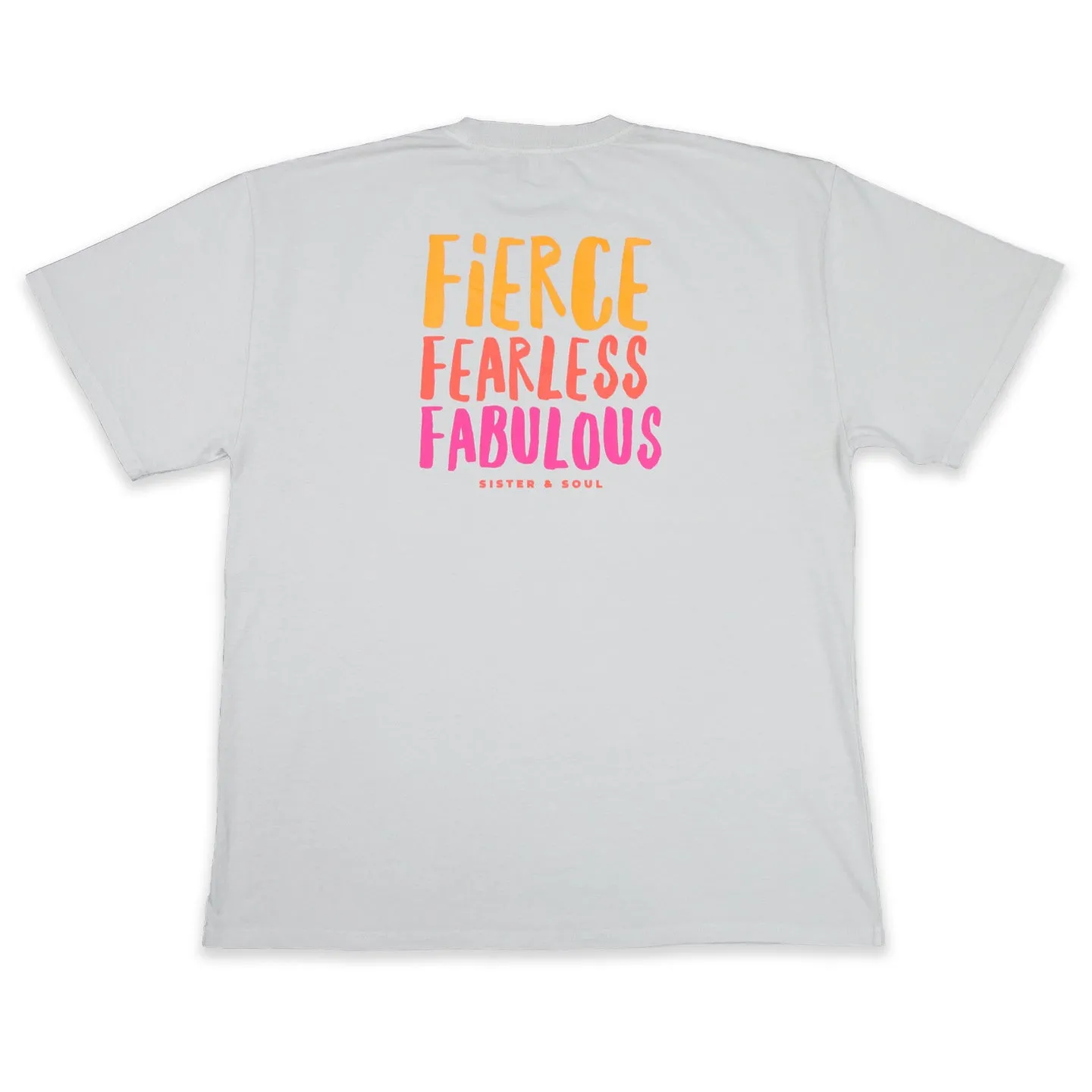 FIERCE FEARLESS FABULOUS - Plus Size - Unisex Washed Bone - Long Cut Heavy Tee