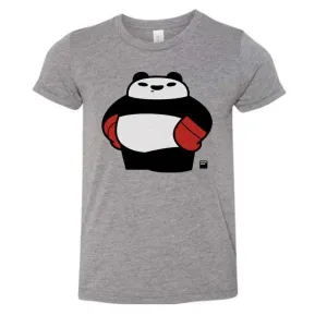 Kids Tee - Panda Pose Heather Gray by Punching Panda