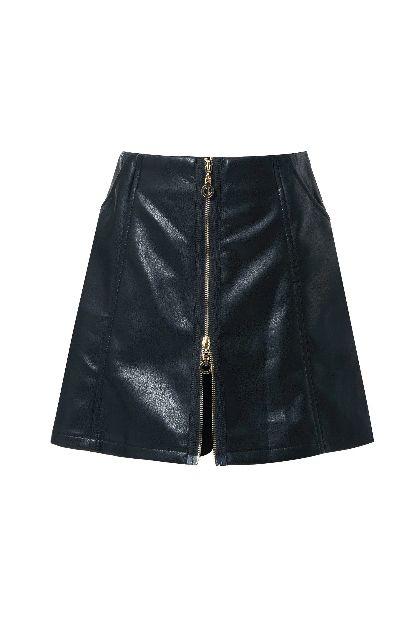 Little Girl's Chic Motto Pleather Mini Skirt