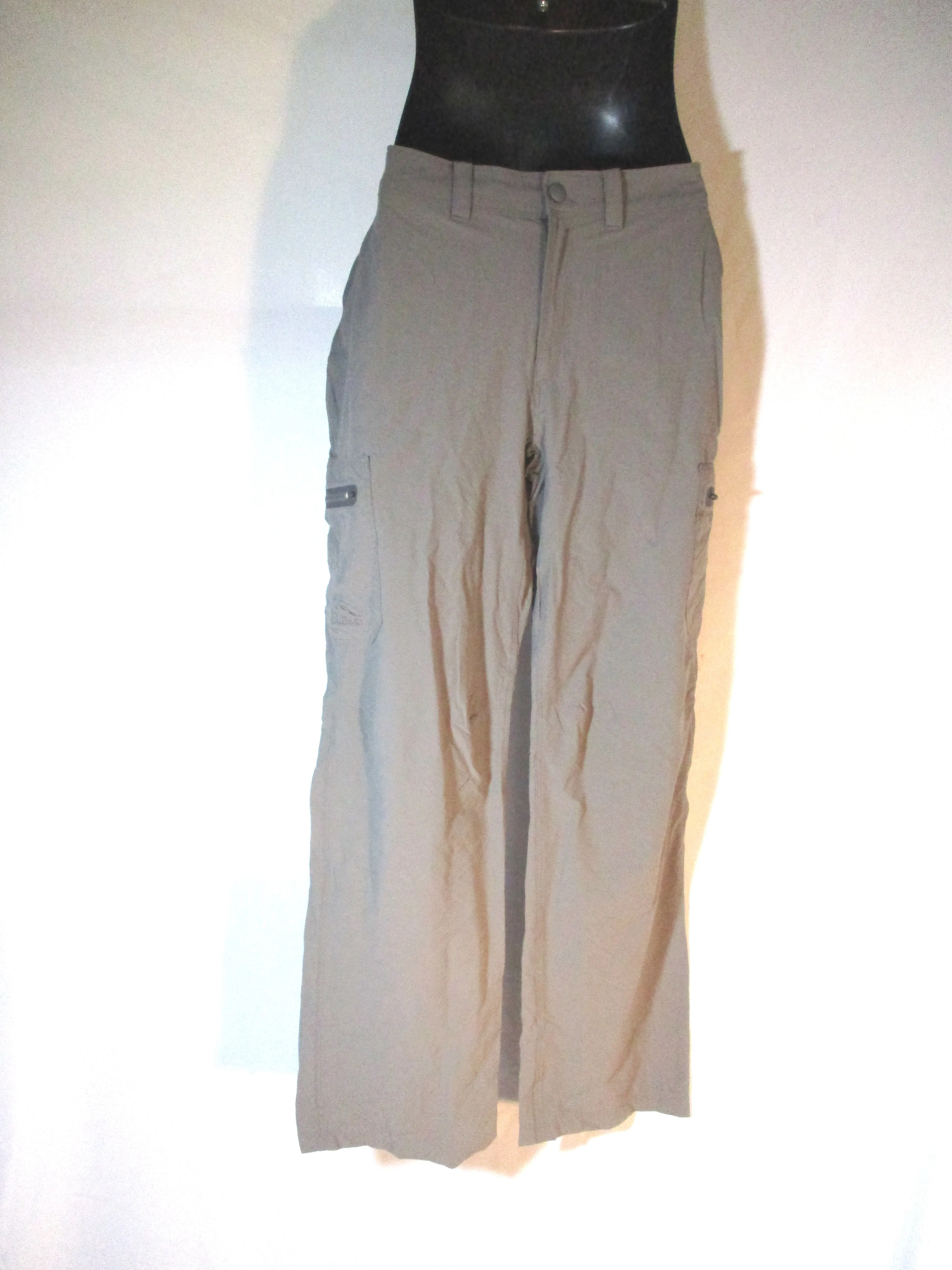 LL BEAN Nylon Pants Trousers 32X32 GREEN GRAY Convertible Shorts Mens Packable Hiking Camping