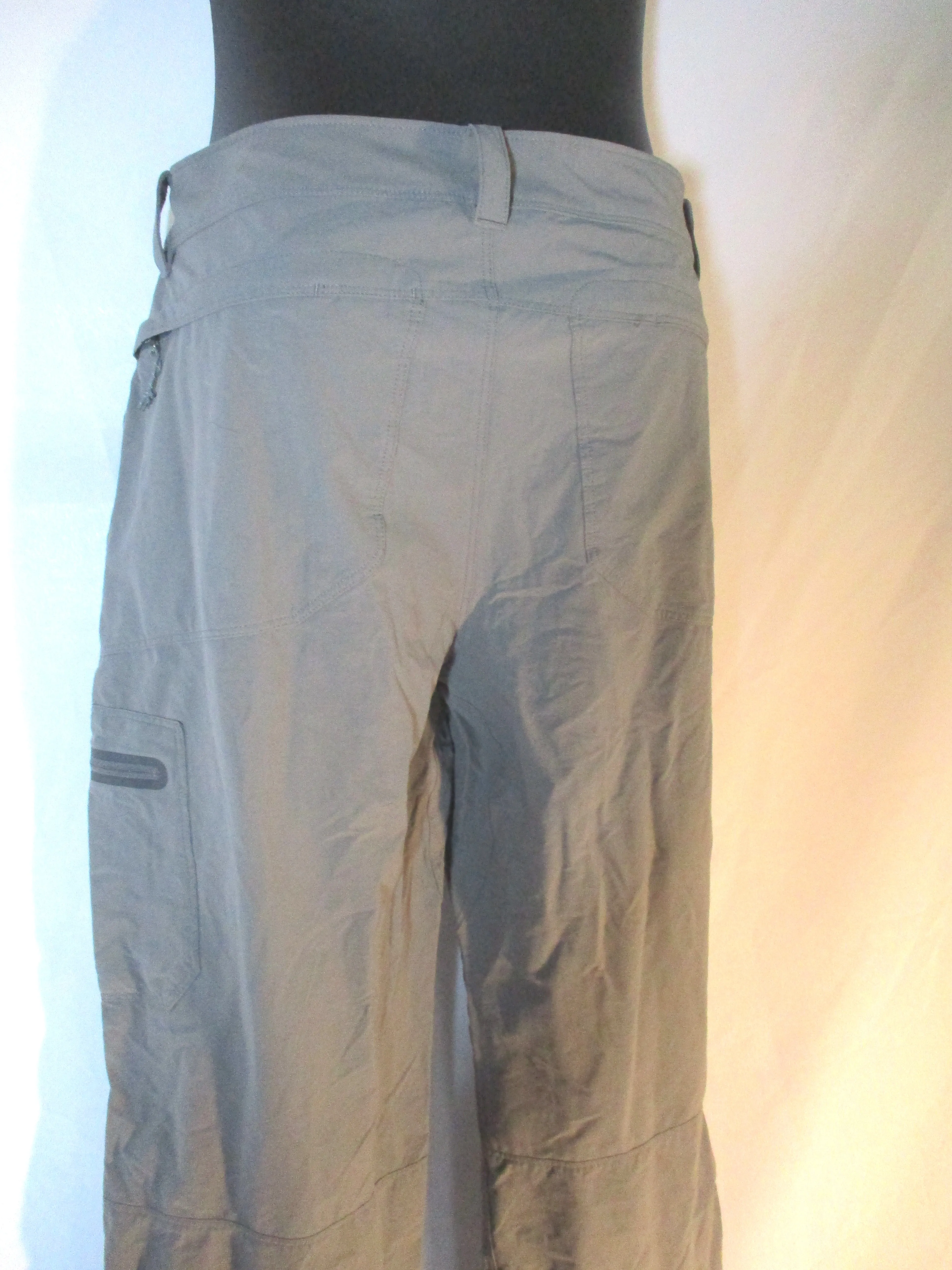 LL BEAN Nylon Pants Trousers 32X32 GREEN GRAY Convertible Shorts Mens Packable Hiking Camping