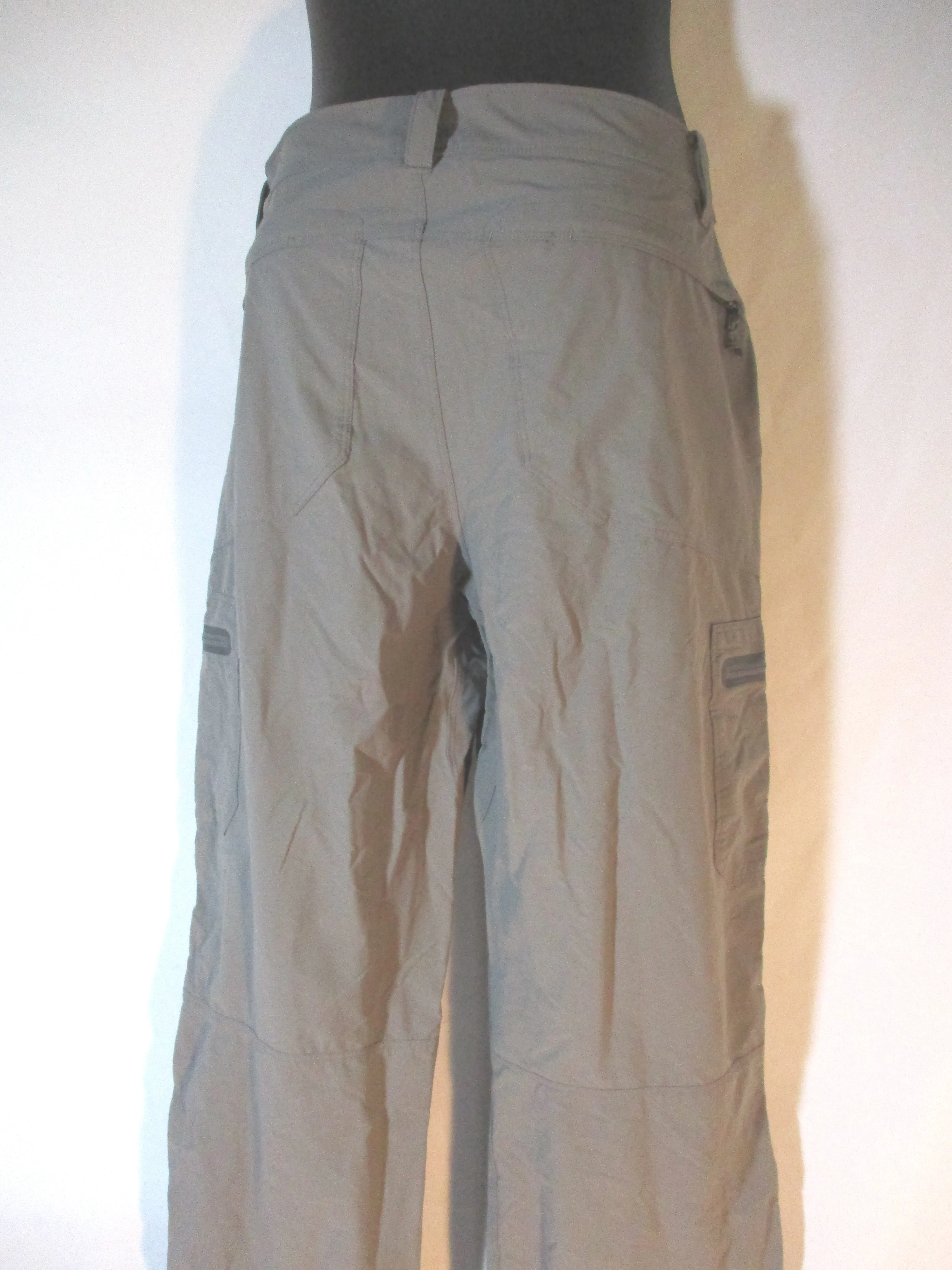 LL BEAN Nylon Pants Trousers 32X32 GREEN GRAY Convertible Shorts Mens Packable Hiking Camping