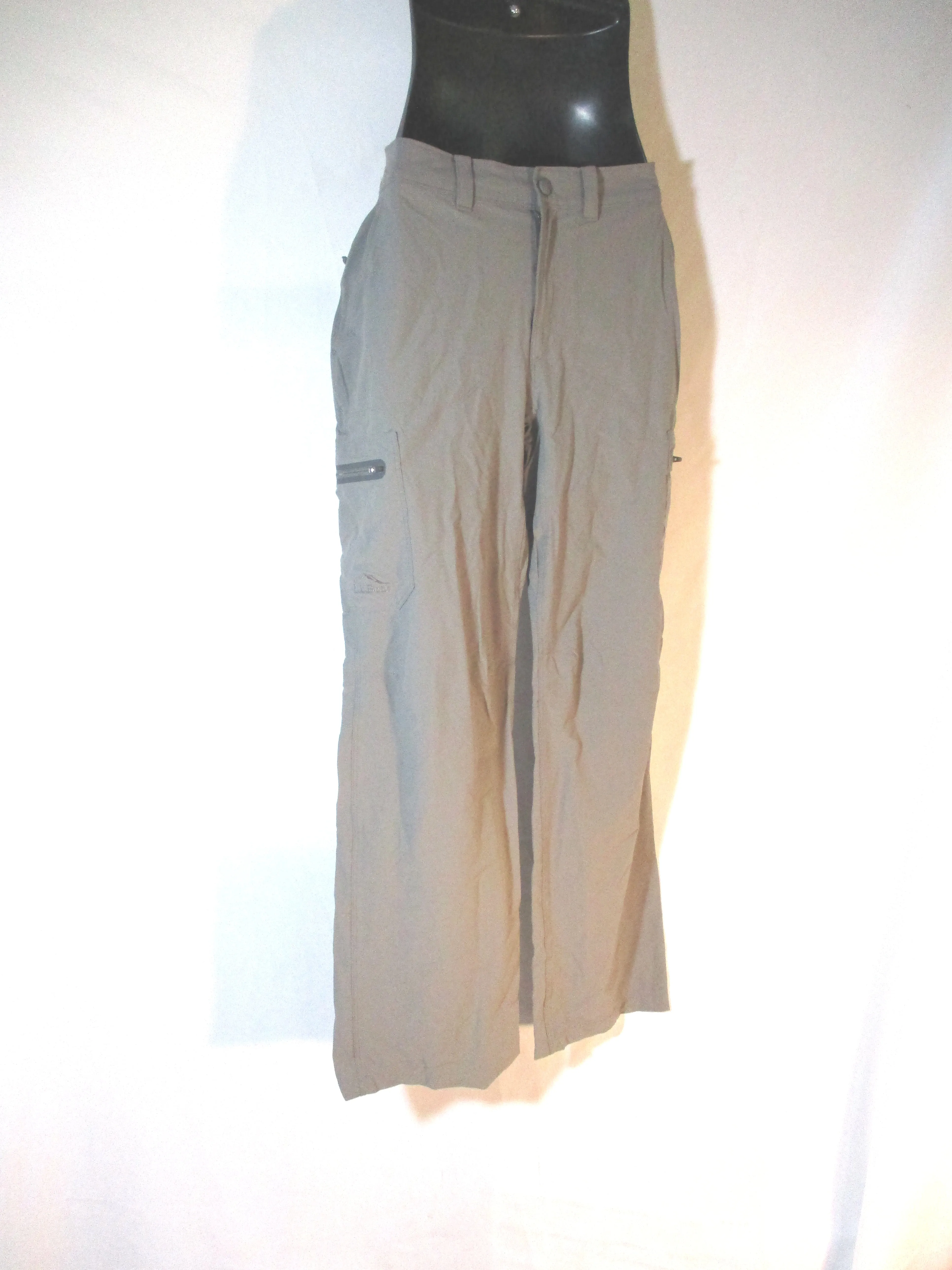 LL BEAN Nylon Pants Trousers 32X32 GREEN GRAY Convertible Shorts Mens Packable Hiking Camping