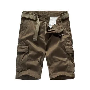 Men Zipper Closure Casual Cotton Shorts - C14248ZMS