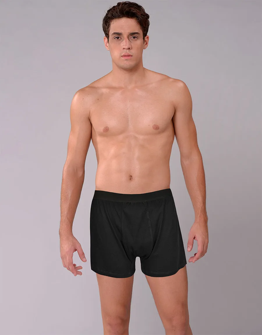 Men's Essential Boxer Shorts-BLACK