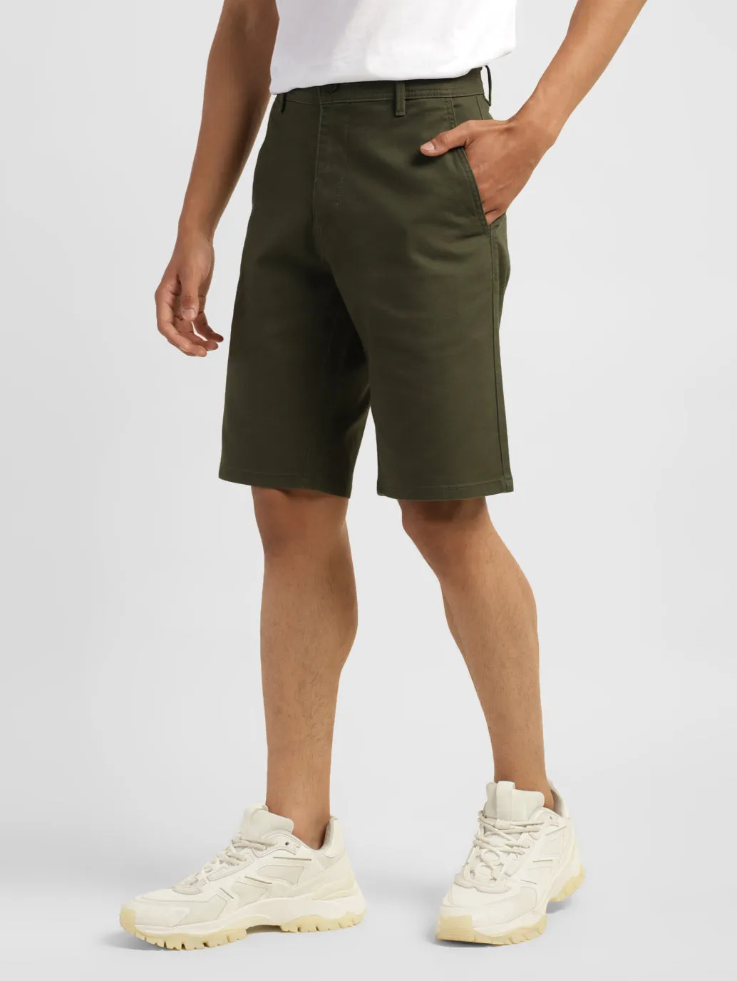 Men's Green Tapered Fit Shorts