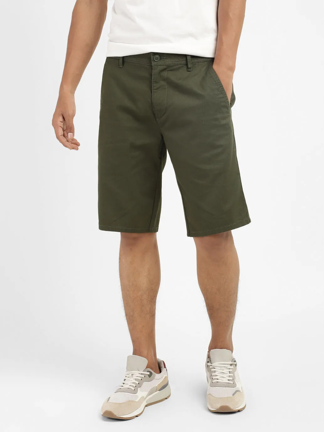 Men's Green Tapered Fit Shorts