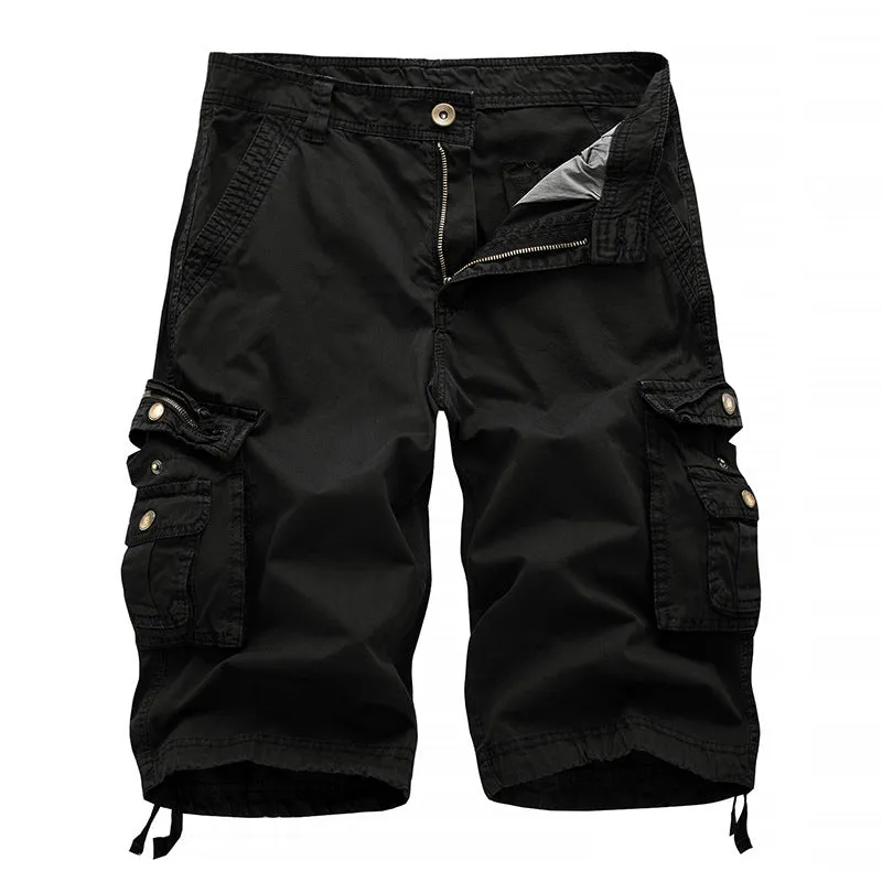 Men's Multi-Pocket Versatile Twill Cargo Shorts-A082