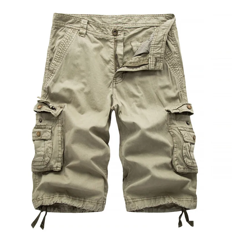 Men's Multi-Pocket Versatile Twill Cargo Shorts-A082