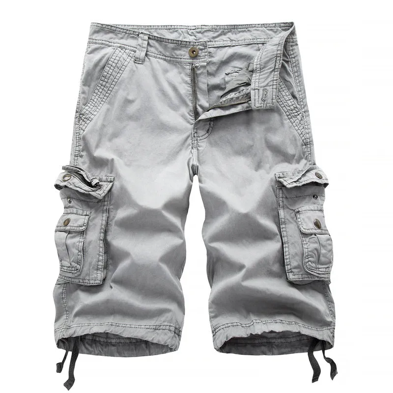 Men's Multi-Pocket Versatile Twill Cargo Shorts-A082