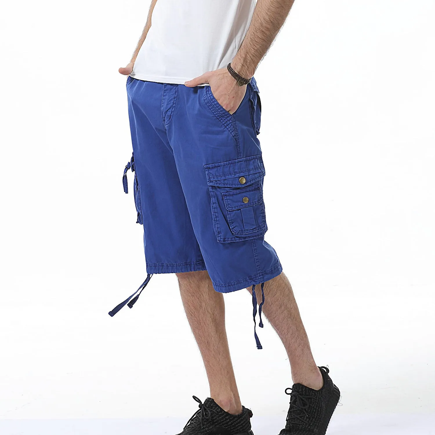 Men's Multi-Pocket Versatile Twill Cargo Shorts-A082