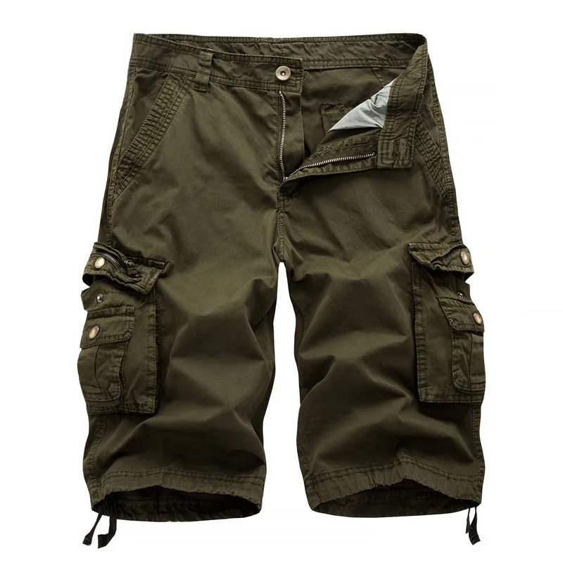 Men's Multi-Pocket Versatile Twill Cargo Shorts-A082