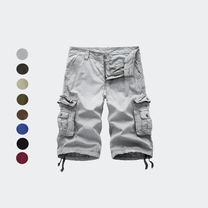 Men's Multi-Pocket Versatile Twill Cargo Shorts-A082