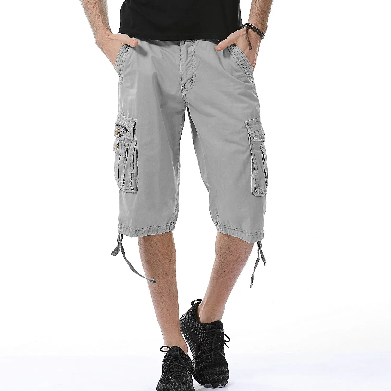 Men's Multi-Pocket Versatile Twill Cargo Shorts-A082