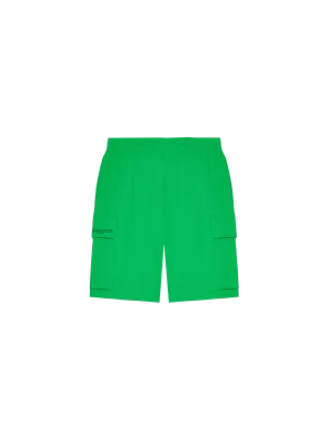 Mens Recycled Cotton Jersey Cargo Shorts—jade green