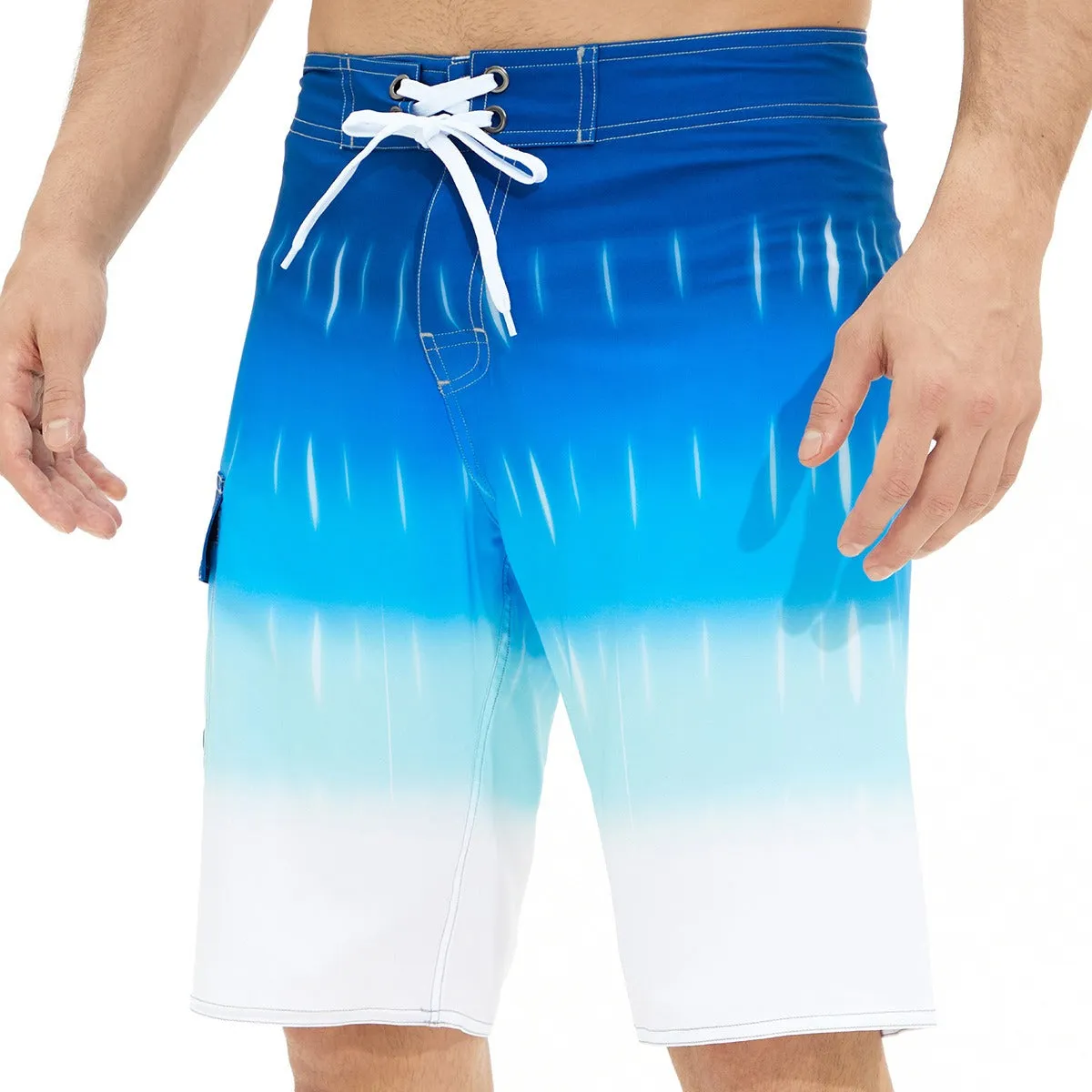 Men's Swim Trunks Stripe Print Shorts Drawstring Swim Summer Beach Shorts | 1053