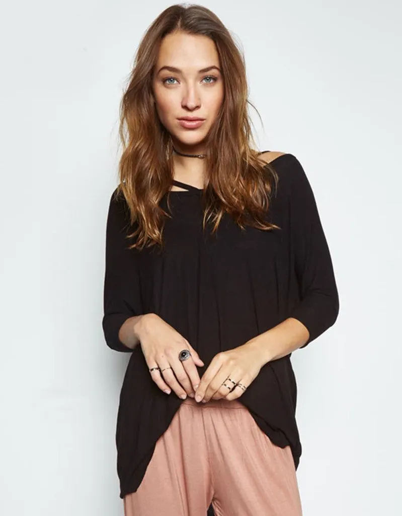 Michael Lauren Landry Cut Out Draped Top