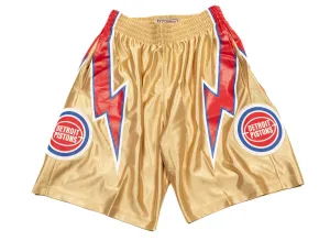 Mitchell & Ness NBA 75th Gold Swingman Pistons Shorts