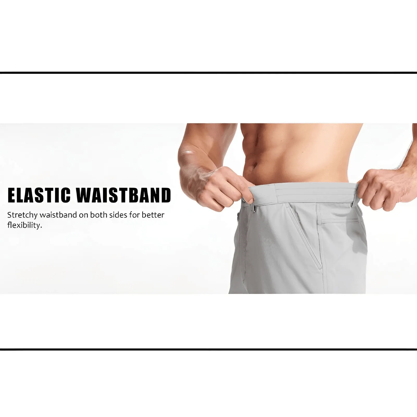 Moisture Wicking Casual Shorts Mens Cargo Work Shorts Rip-Stop