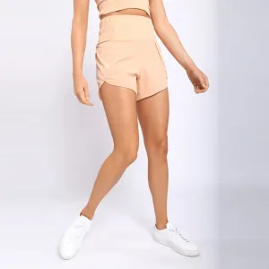 Mono B High-Waisted Athleisure Split Shorts - Orange