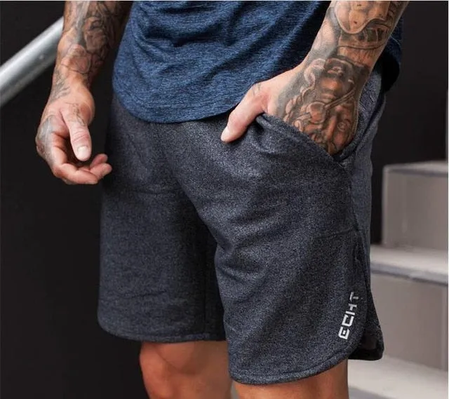 New Men Fitness Bodybuilding Shorts Man Summer Gyms Workout Male Breathable Mesh