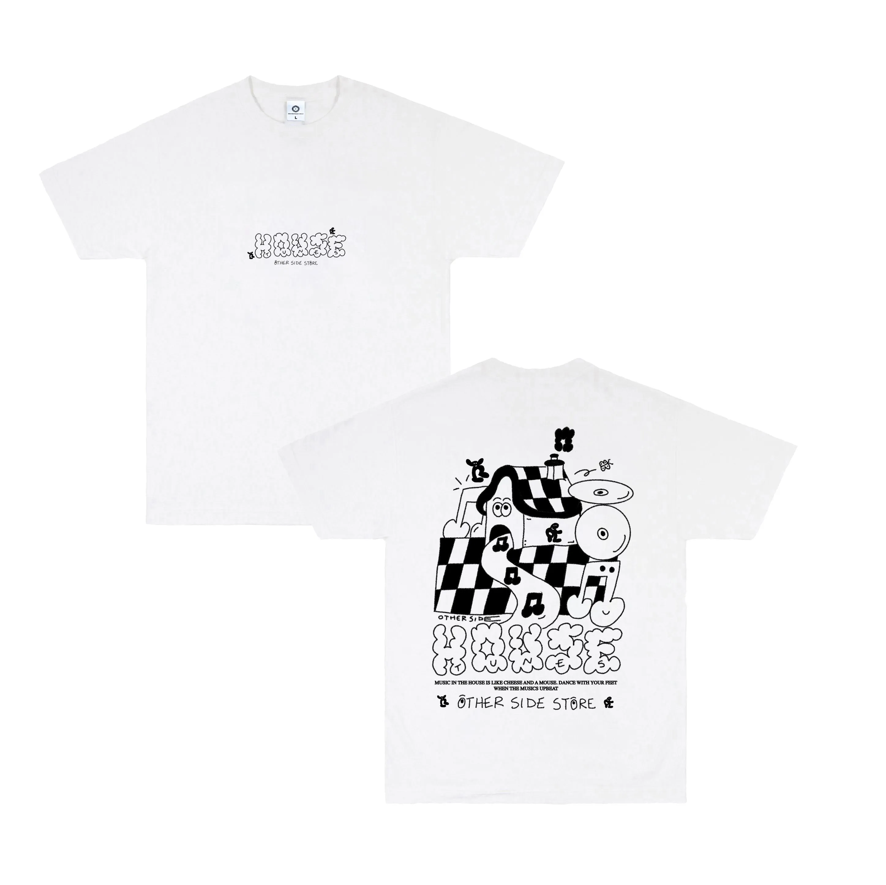 Other Side Store 'House Tunes' Tee - White