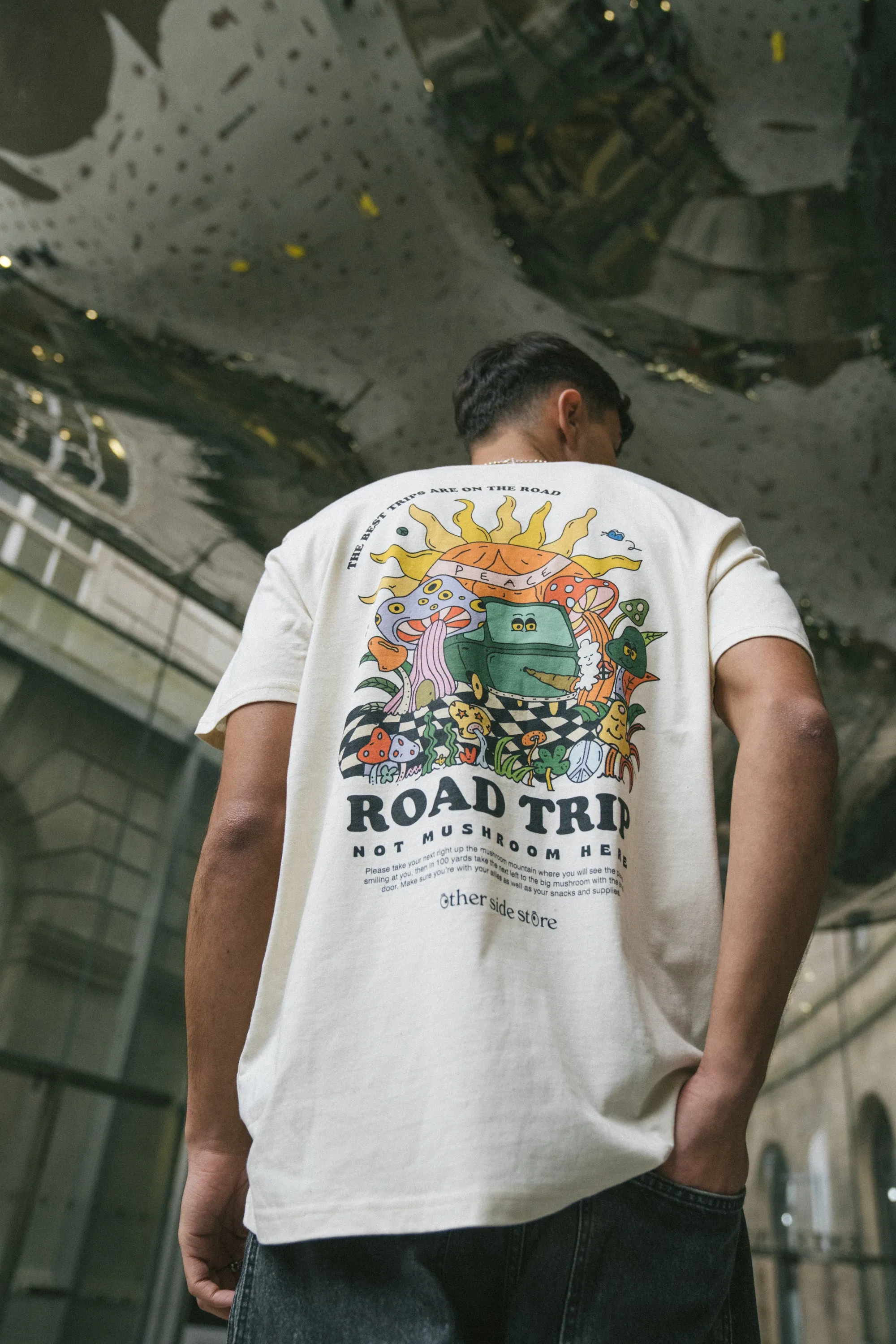 Other Side Store 'Road Trip' Organic Tee - Natural