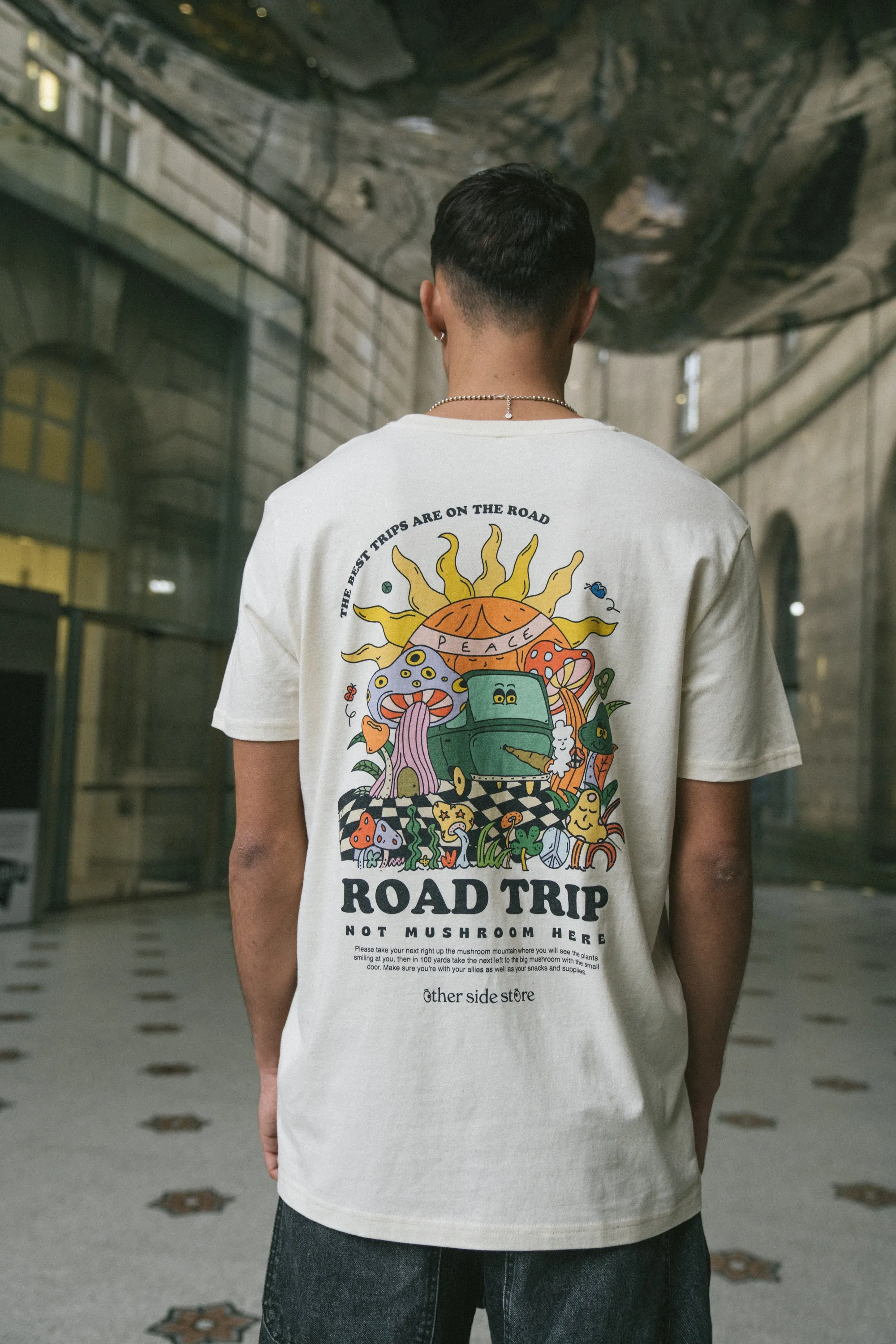 Other Side Store 'Road Trip' Organic Tee - Natural