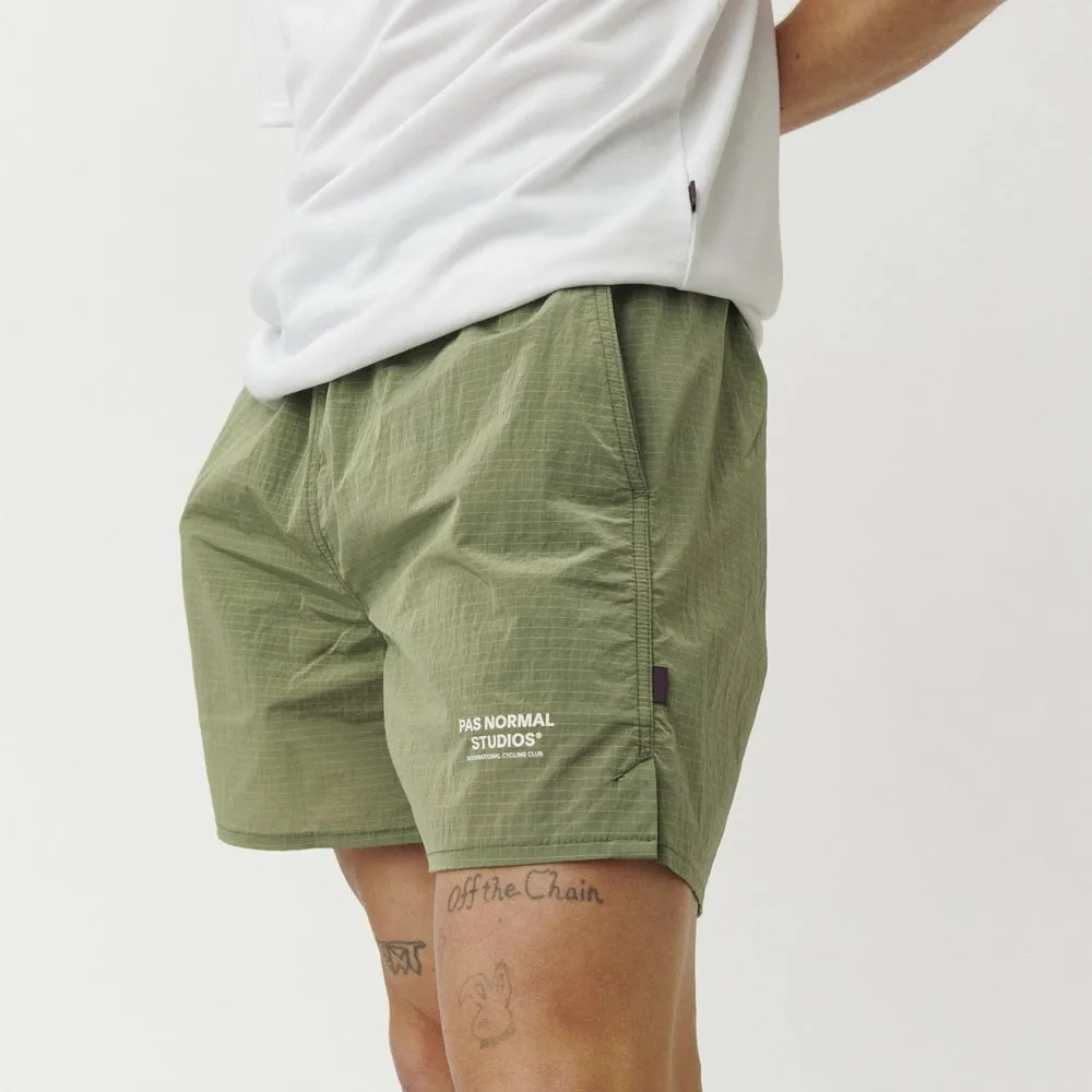 PAS NORMAL STUDIOS Off Race Ripstop Shorts - Army Green