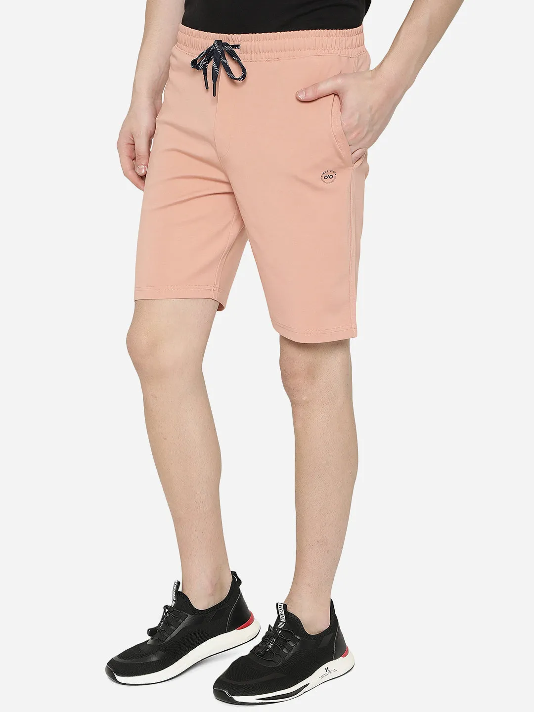 Peach Solid Slim Fit Shorts | JadeBlue