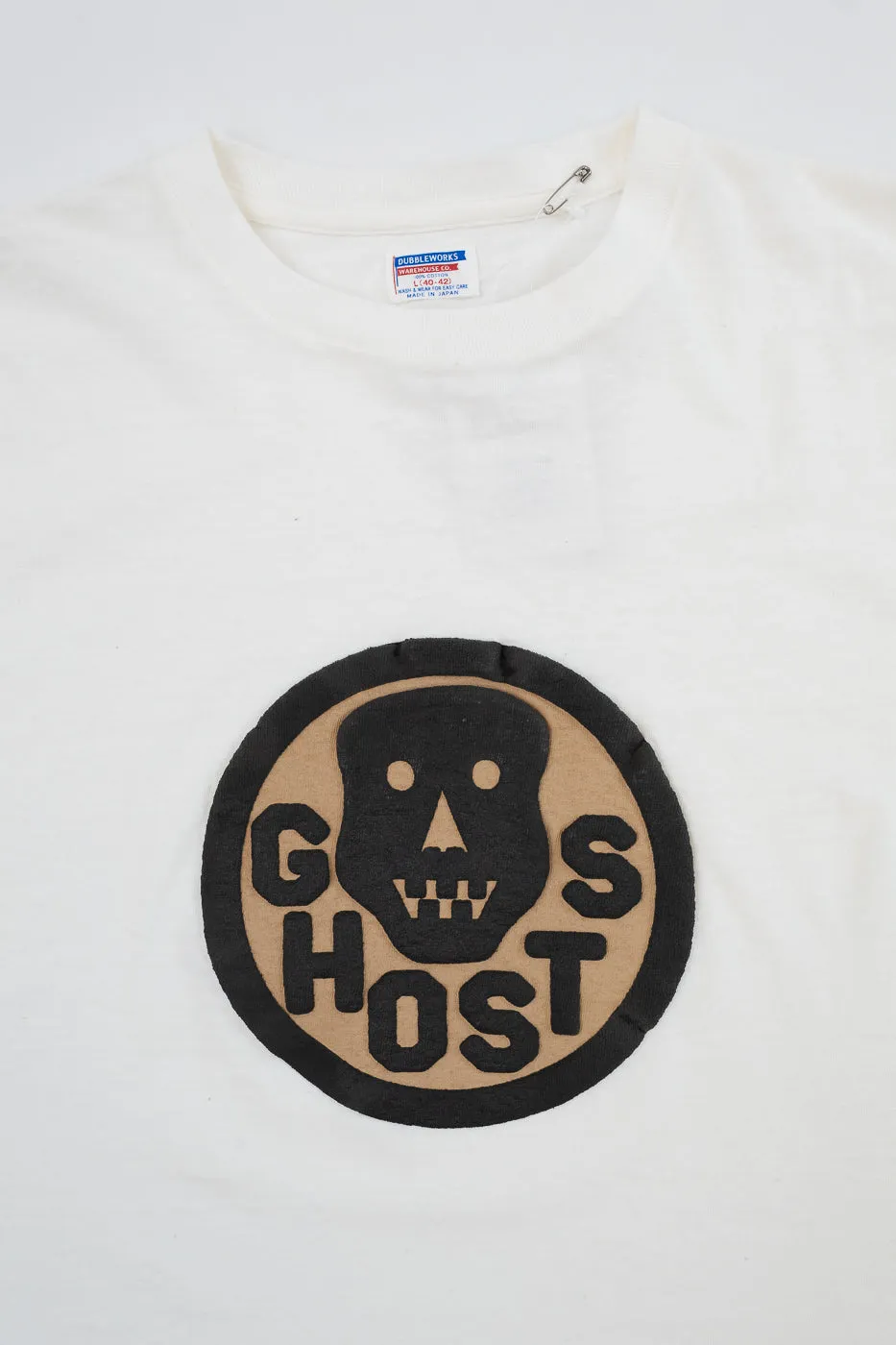 "Slub Jersey" Flocky Ghosts Print Tee - Off White