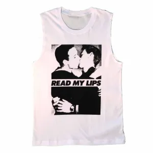 Read My Lips Men Sleeveless T-Shirt Supporting Rainbow Railroad