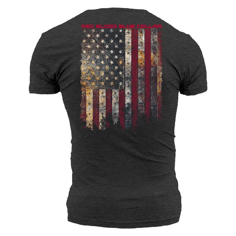 Red Blood Blue Collar® T-Shirt - Charcoal