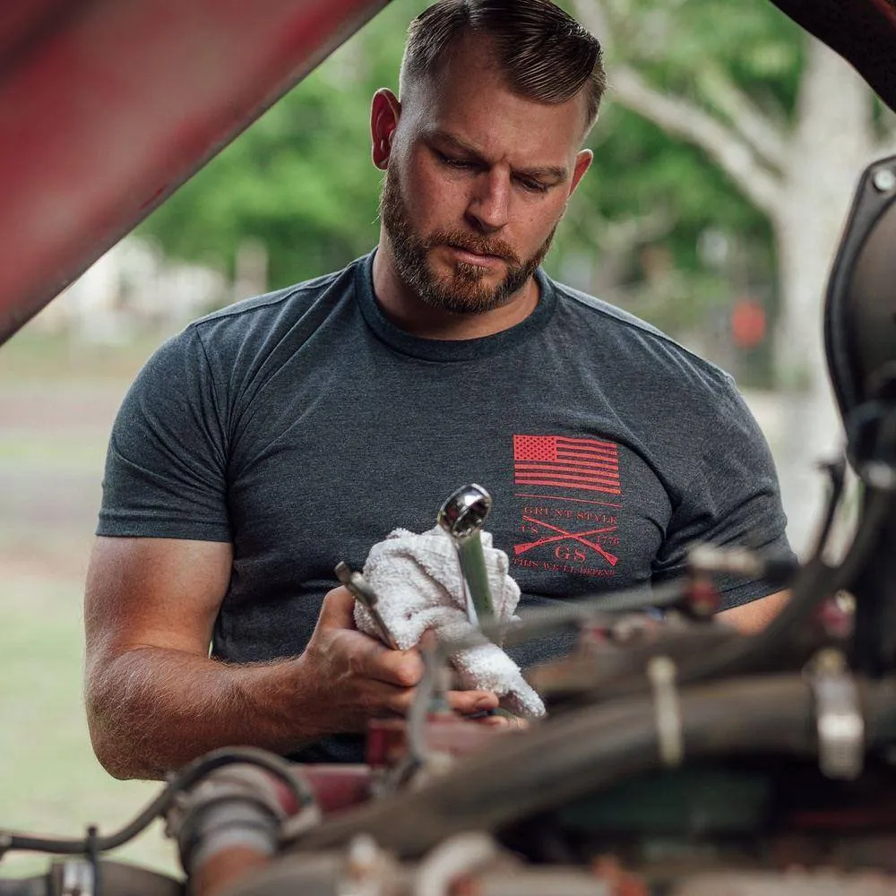 Red Blood Blue Collar® T-Shirt - Charcoal